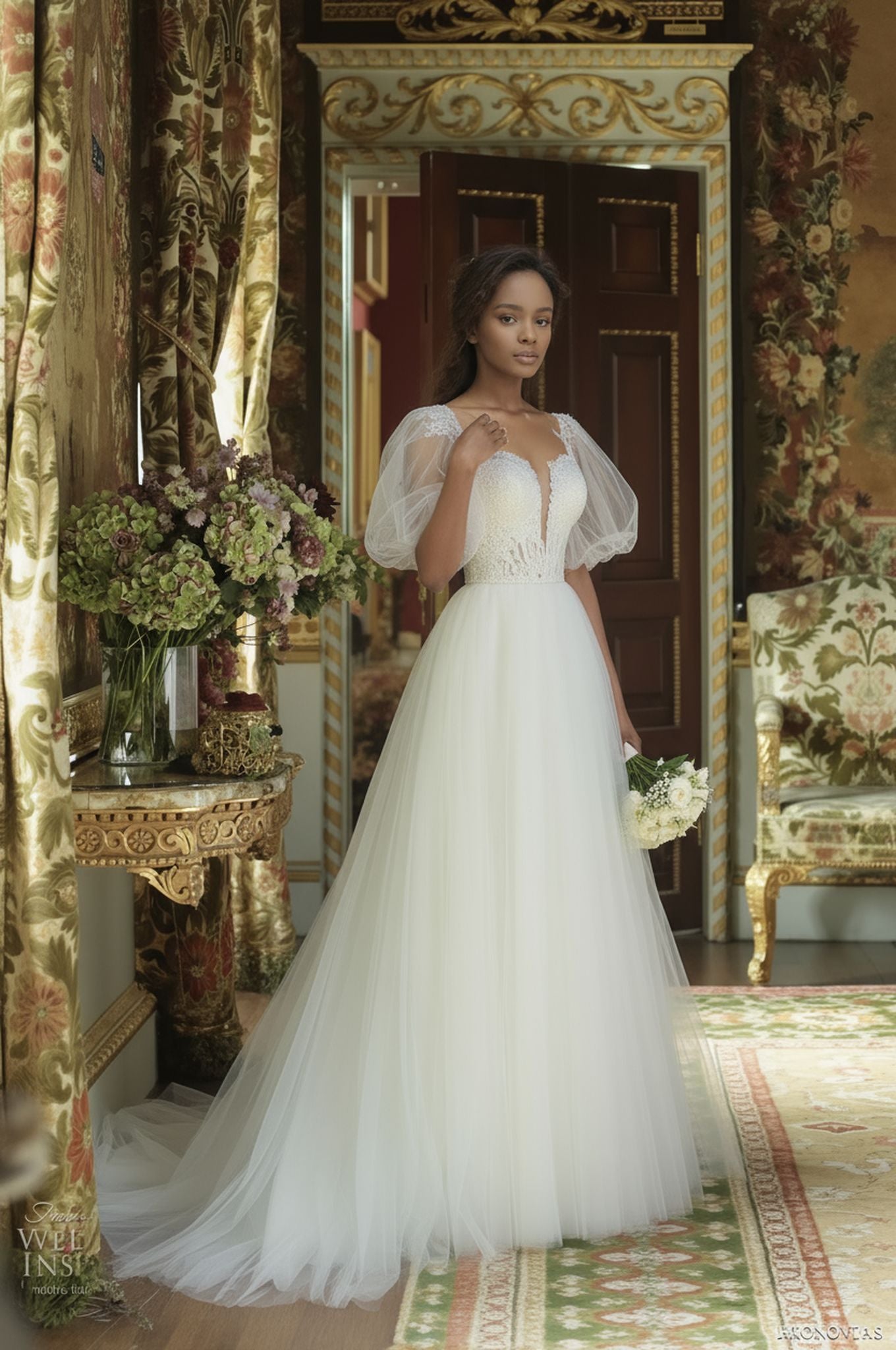 Veyralis A-line Illusion Milk Wedding dress