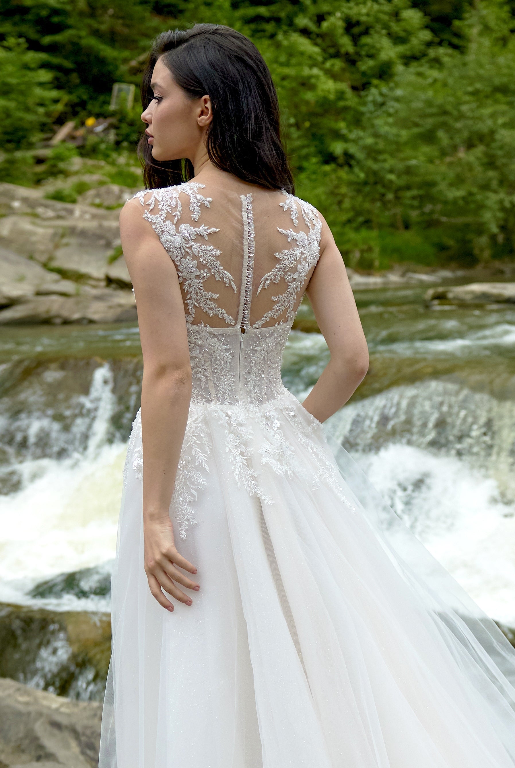 Alvina A-line Illusion Milk/Nude Wedding dress