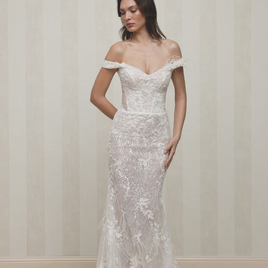 Elisa Trumpet/Mermaid Sweetheart Milk Wedding dress