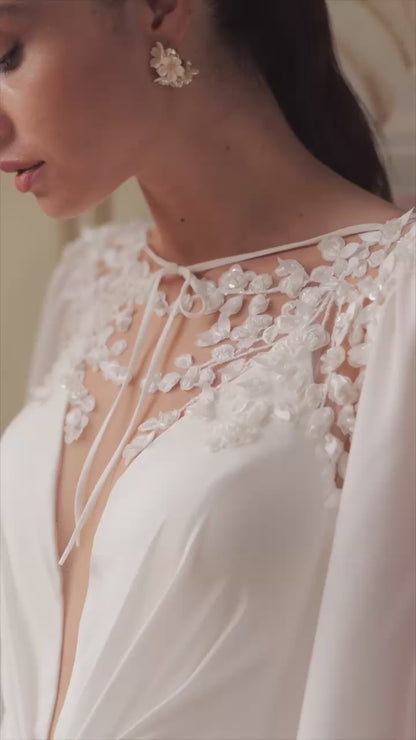 Karten A-line Boat/Bateau Ivory Wedding dress