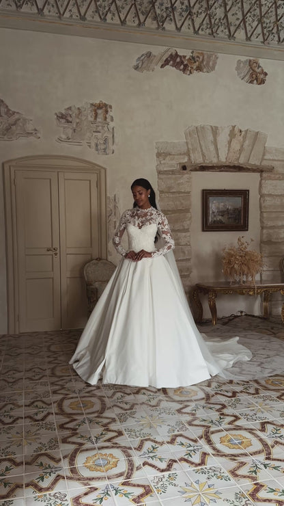 Evridica Princess/Ball Gown Illusion Ivory Wedding dress