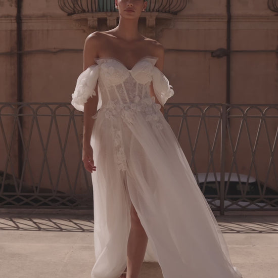 Arnella A-line Sweetheart Milk Wedding dress