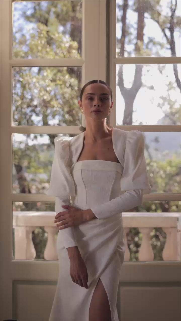 Tasha Trumpet/Mermaid Straight across Ivory Wedding dress video