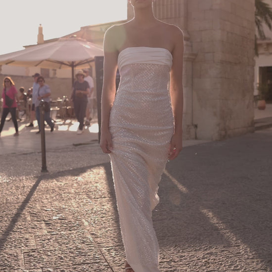 Solla Trumpet/Mermaid Straight across Milk Wedding dress