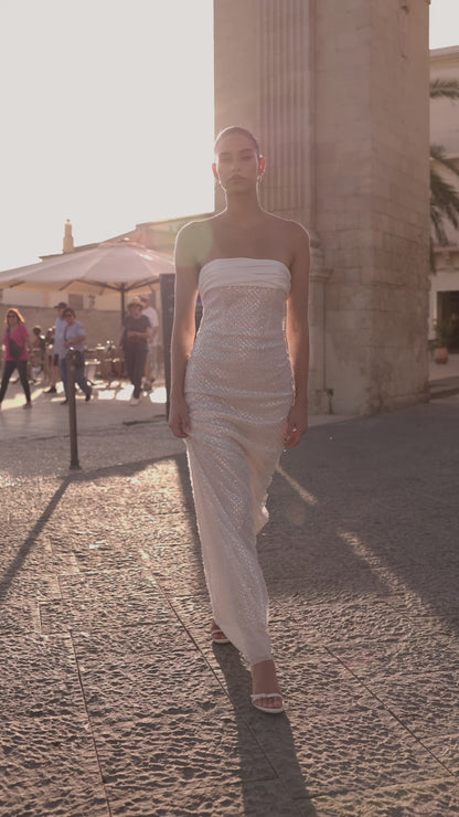 Solla Trumpet/Mermaid Straight across Milk Wedding dress