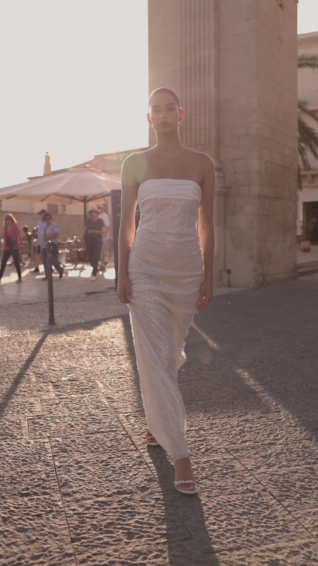 Solla Trumpet/Mermaid Straight across Milk Wedding dress video