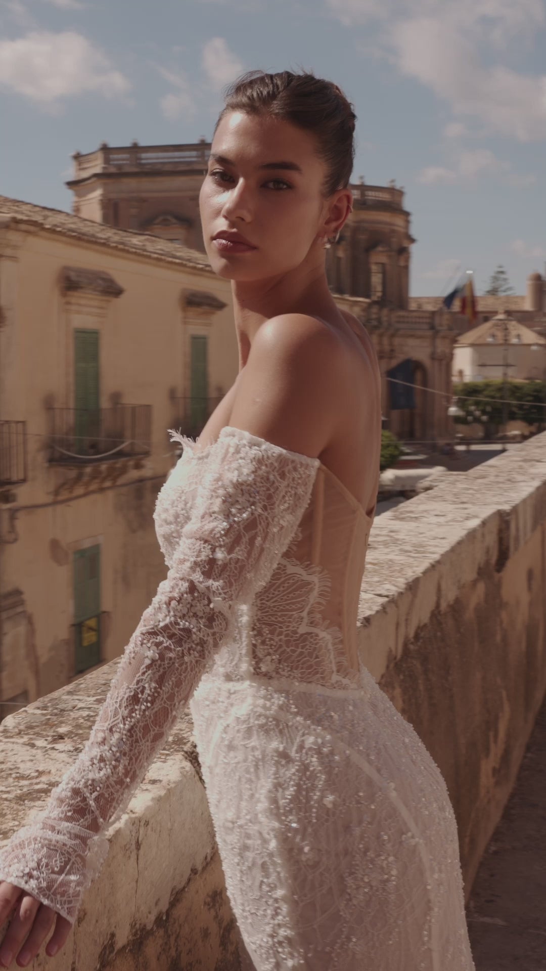 Kylie Trumpet/Mermaid Off Shoulder Milk Wedding dress