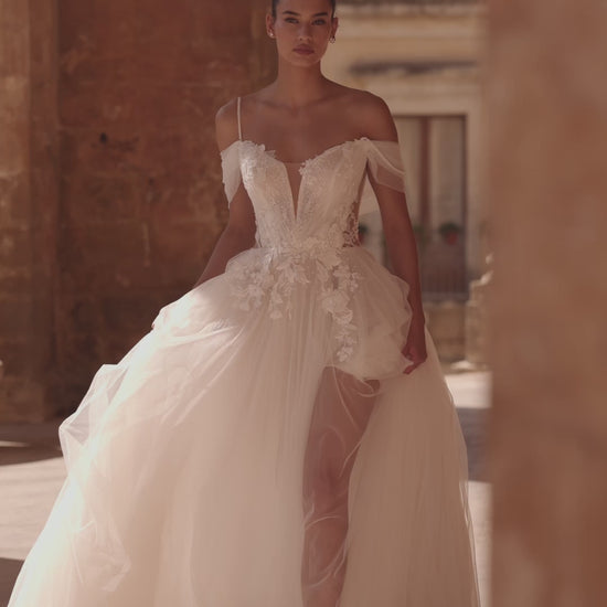 Adita A-line Illusion Milk Wedding dress