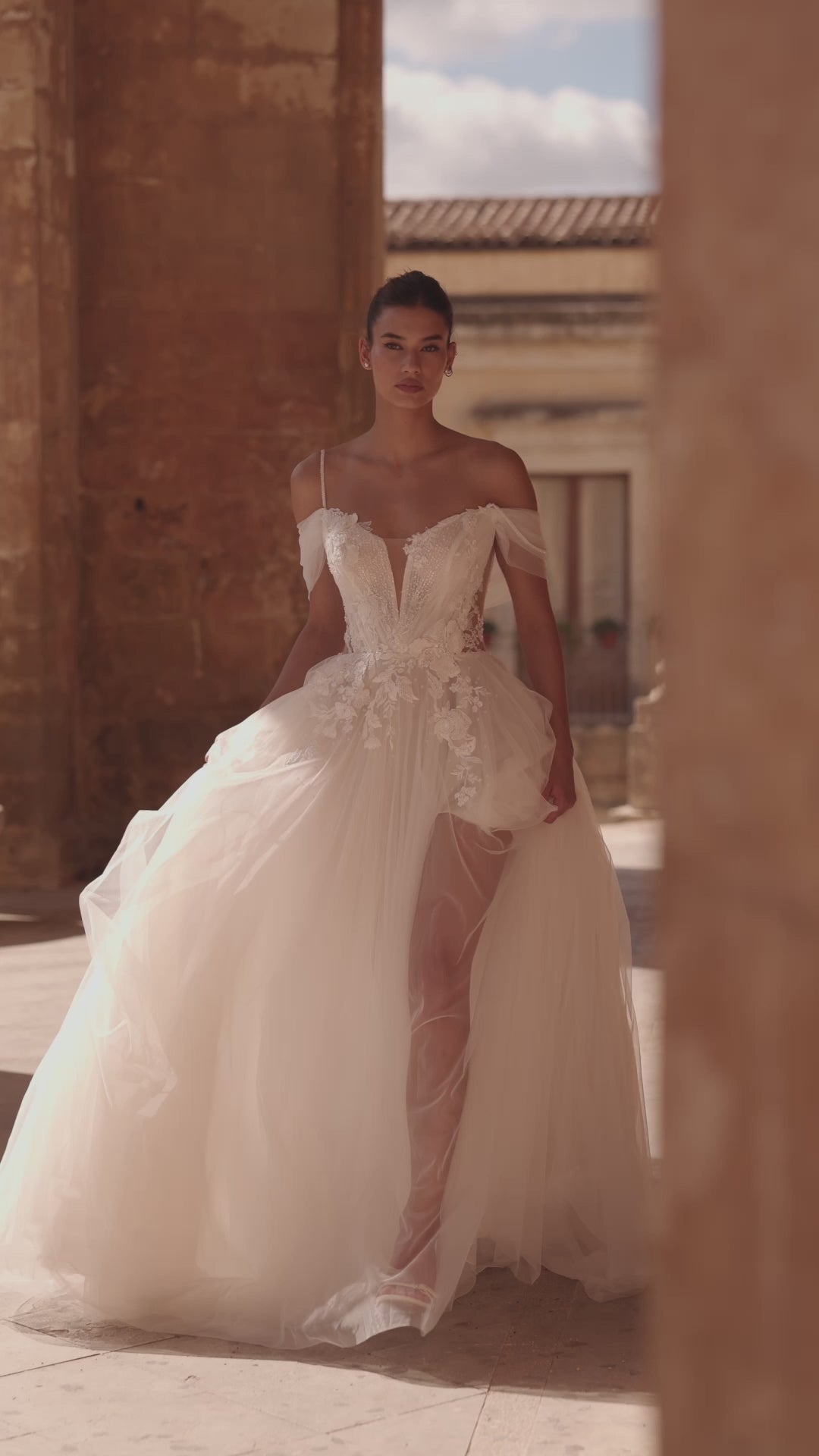 Adita A-line Illusion Milk Wedding dress