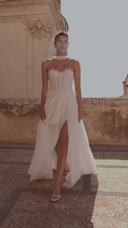Venesuella Two in one Sweetheart Milk Wedding dress