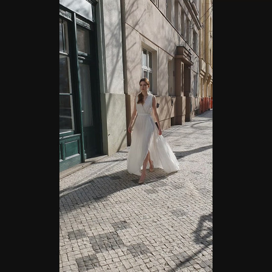 Karolina A-line V-neck White Wedding dress