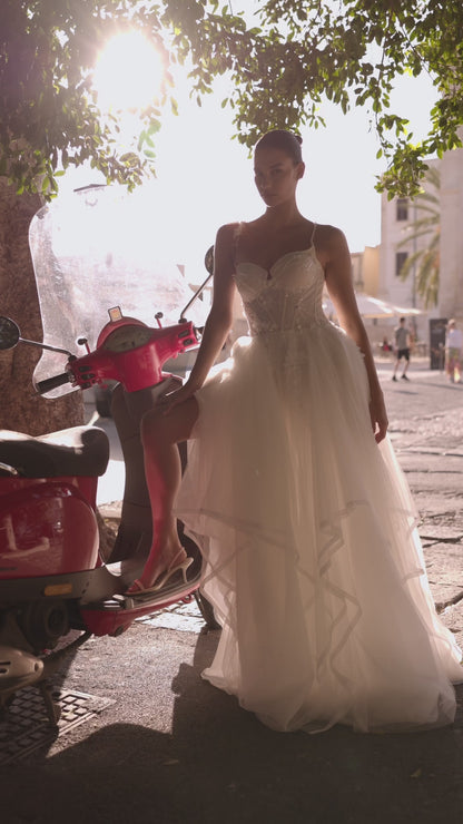 Virginia A-line Sweetheart Milk Wedding dresses