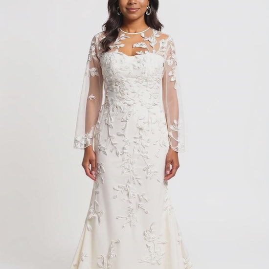 Lania Trumpet/Mermaid Illusion Milk Wedding dress