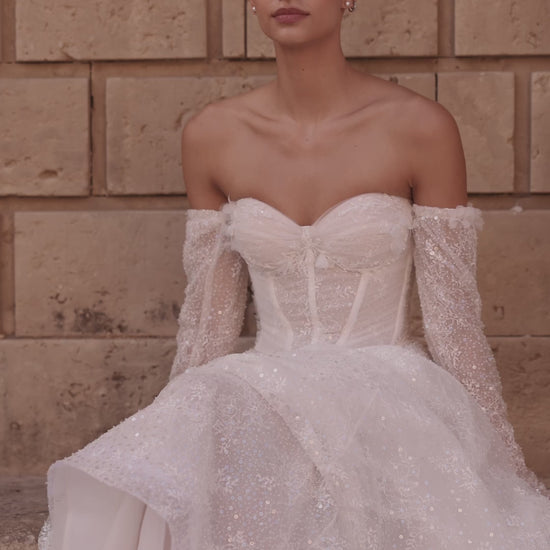 Fidella A-line Sweetheart Milk Wedding dress