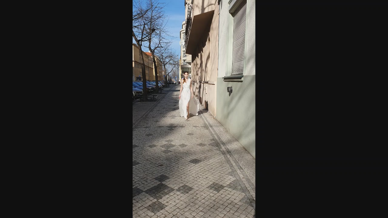 Karolina A-line V-neck White Wedding dress video