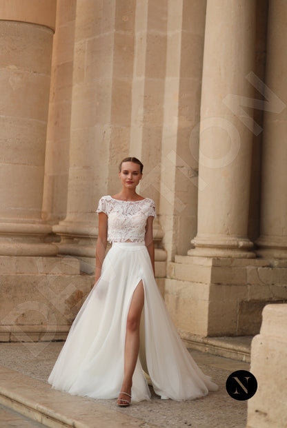 Aline A-line Boat Ivory Wedding dress 7