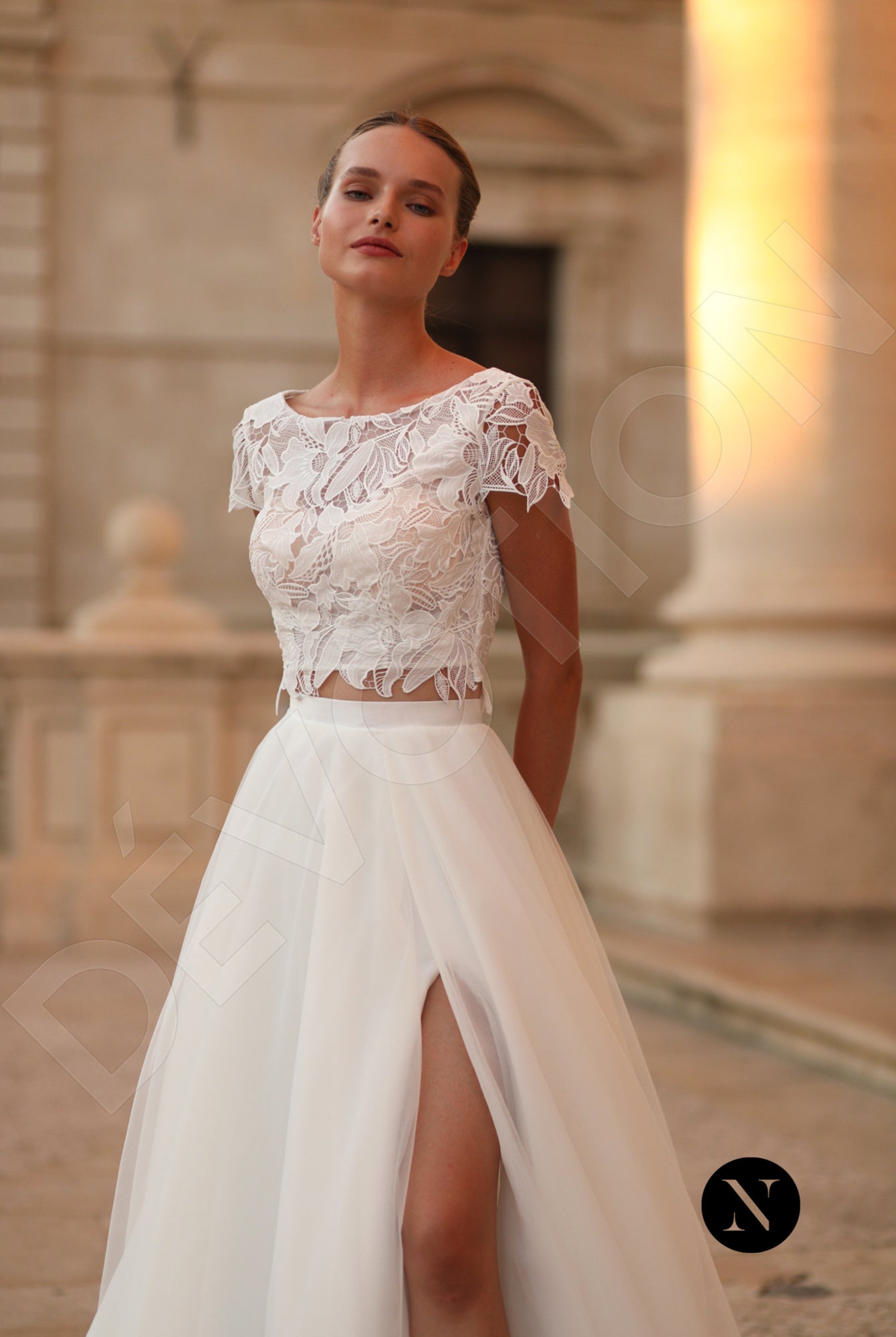 Aline A-line Boat Ivory Wedding dress 2