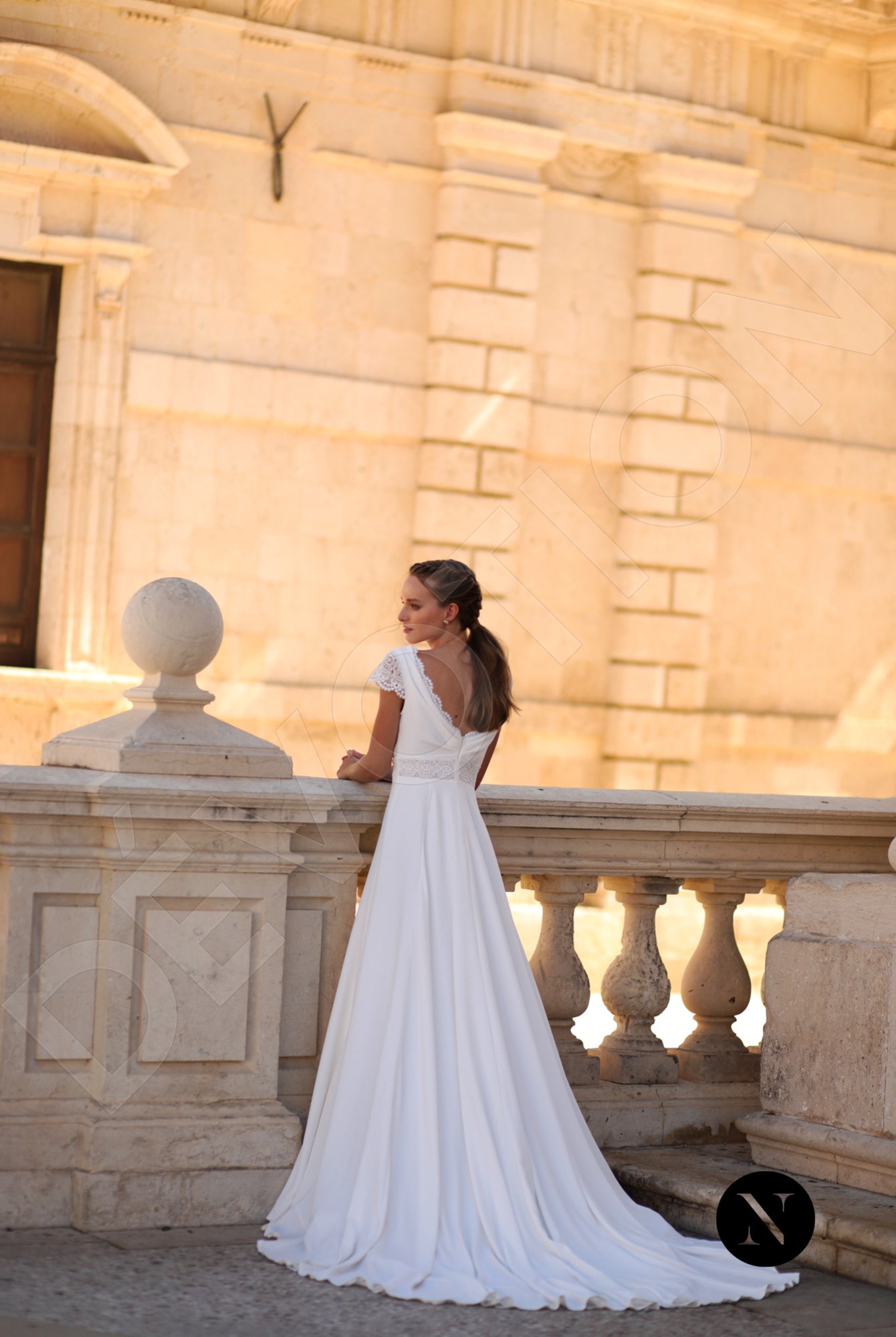 Colin A-line Deep V-neck Ivory Wedding dress