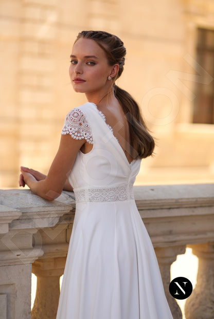 Colin A-line Deep V-neck Ivory Wedding dress 2