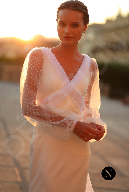 Irene Trumpet/Mermaid V-neck Ivory Wedding dress 2