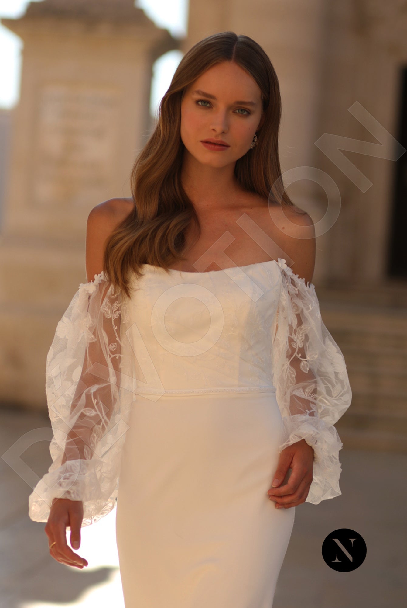 Ursula Trumpet/Mermaid Straight across Ivory Wedding dress