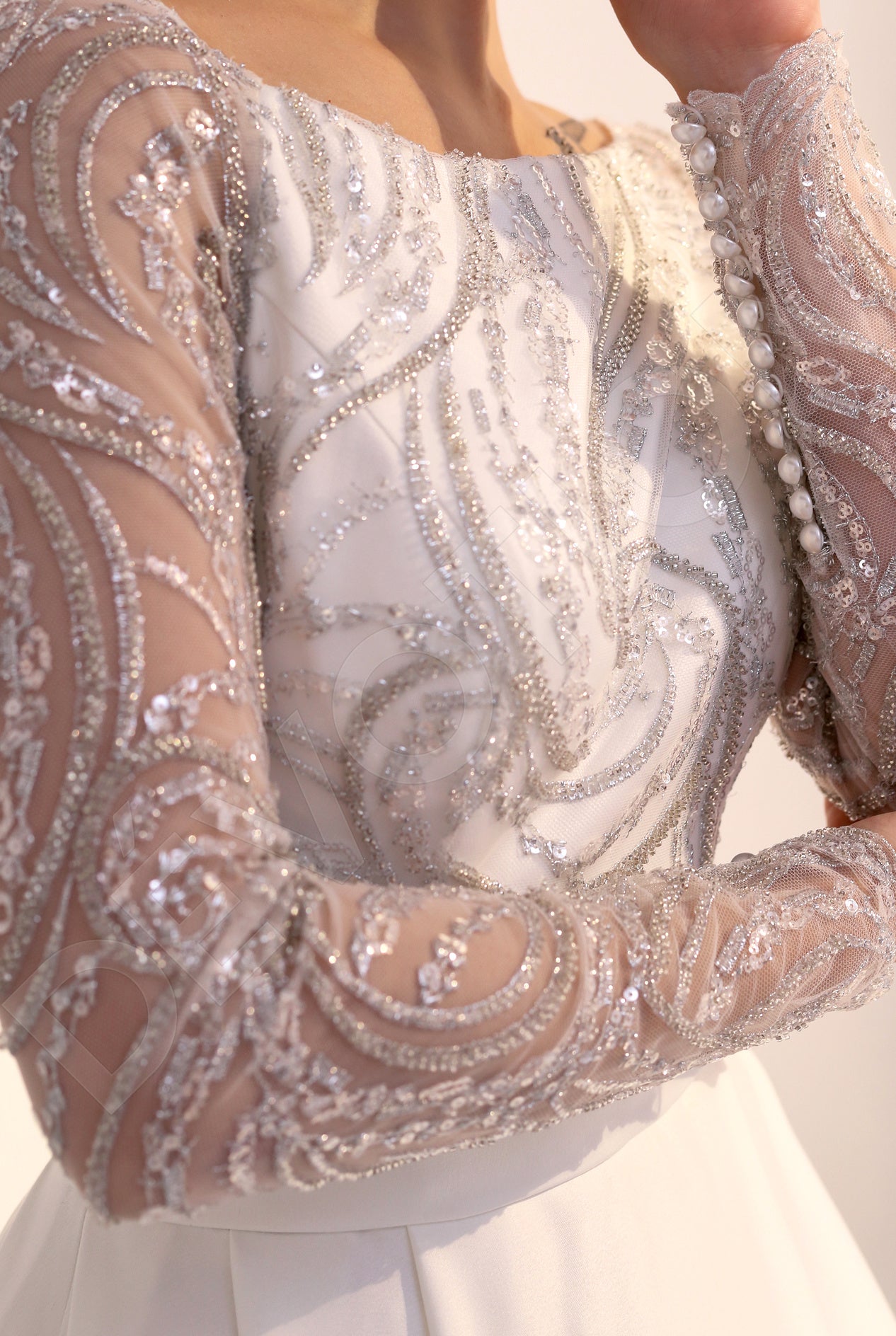 Belliana A-line Boat/Bateau Light Ivory Wedding dress