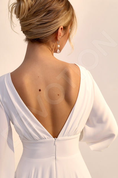 Odetta A-line V-neck Light Ivory Wedding dress
