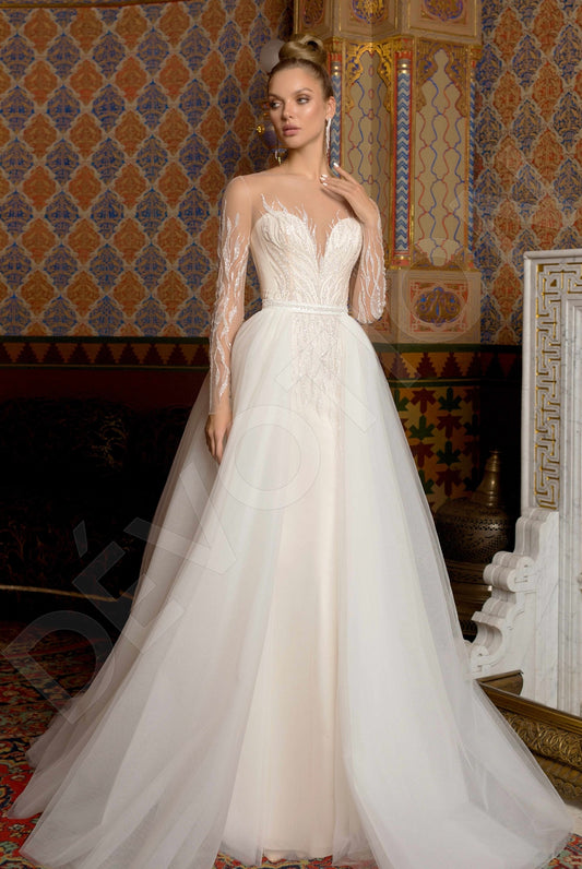 Haidi Trumpet/Mermaid Illusion Off White/Latte Wedding dress