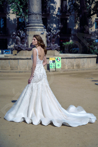 Clarissa Trumpet/Mermaid Sweetheart Milk/Nude Wedding dress