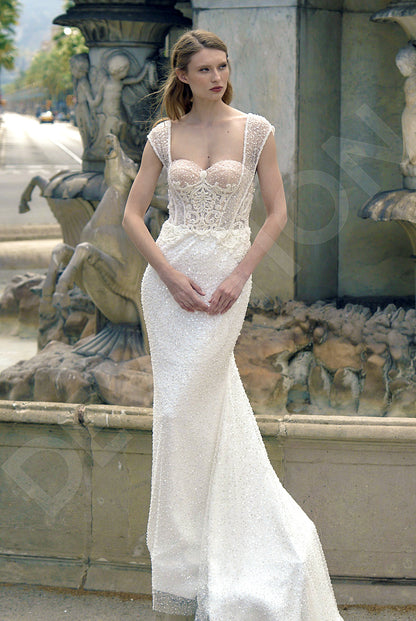 Amely Trumpet/Mermaid Sweetheart Milk Wedding dress