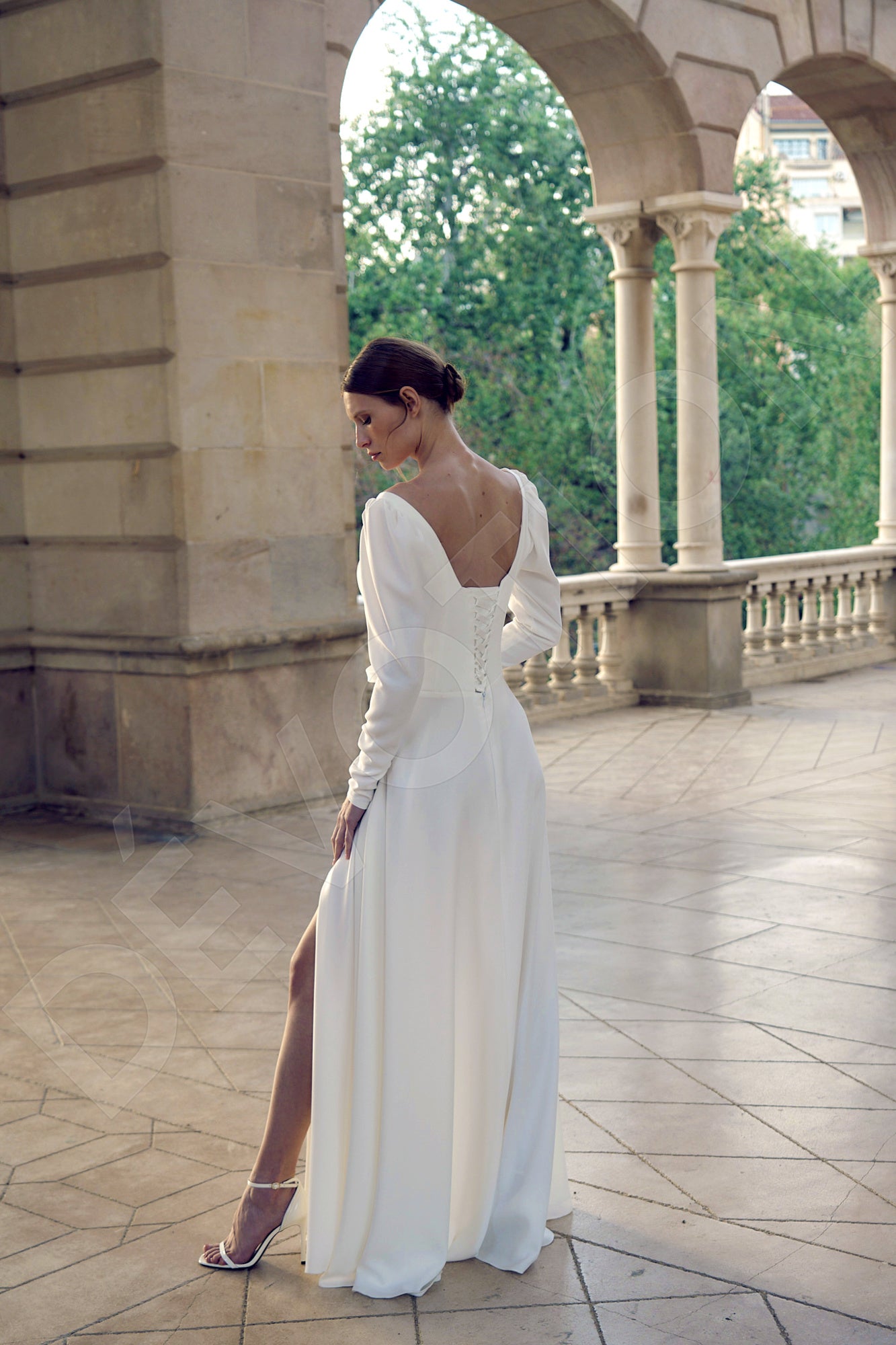 Phoebe A-line Square Milk Wedding dress