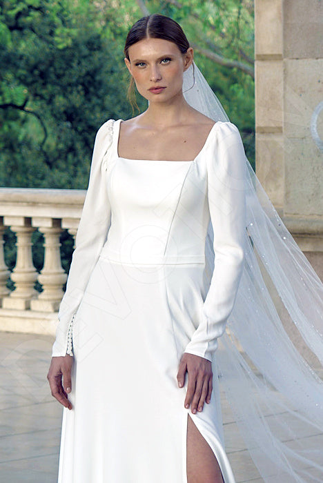 Phoebe A-line Square Milk Wedding dress