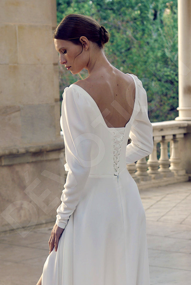 Phoebe A-line Square Milk Wedding dress