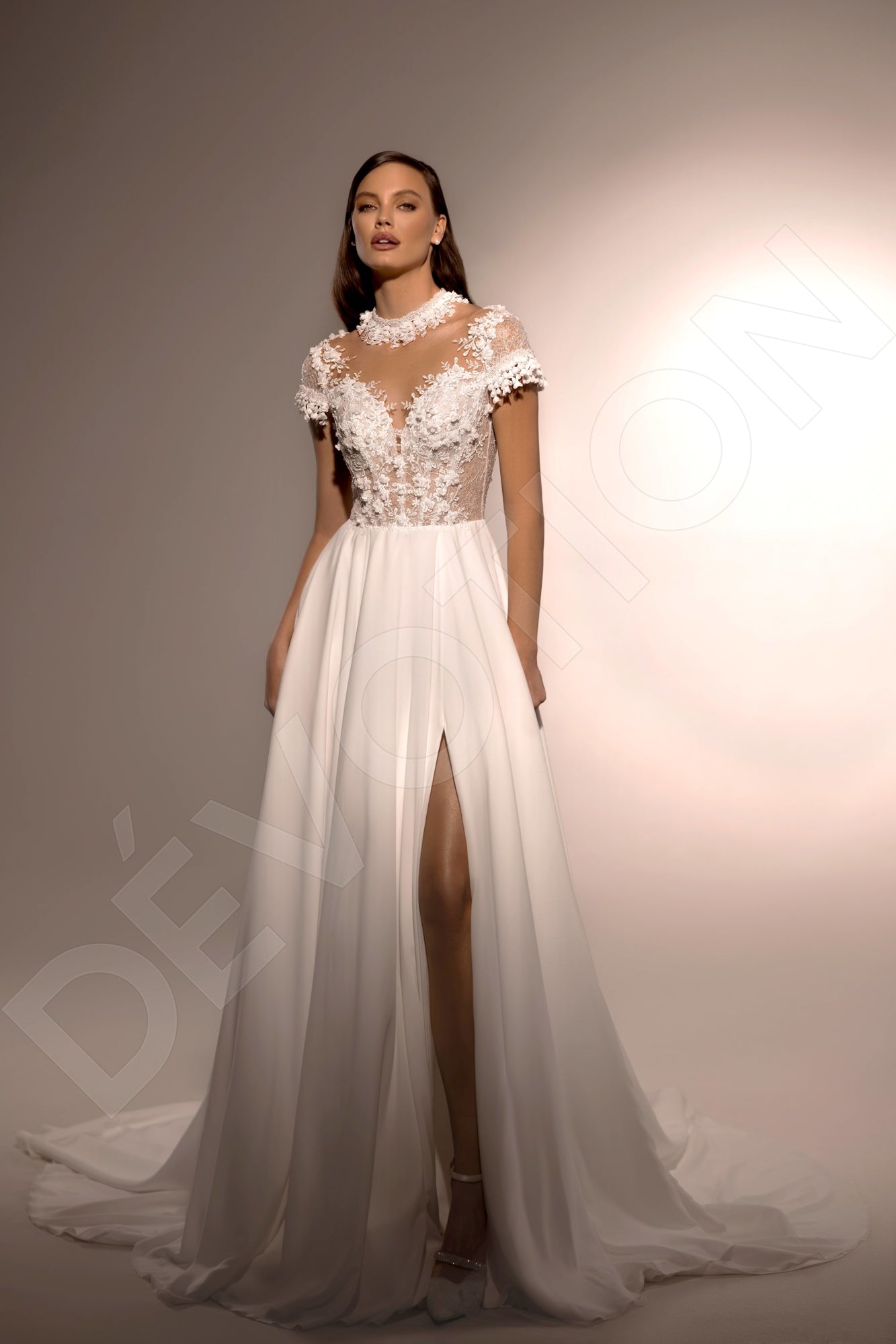 Nini A-line Illusion Ivory Wedding dress