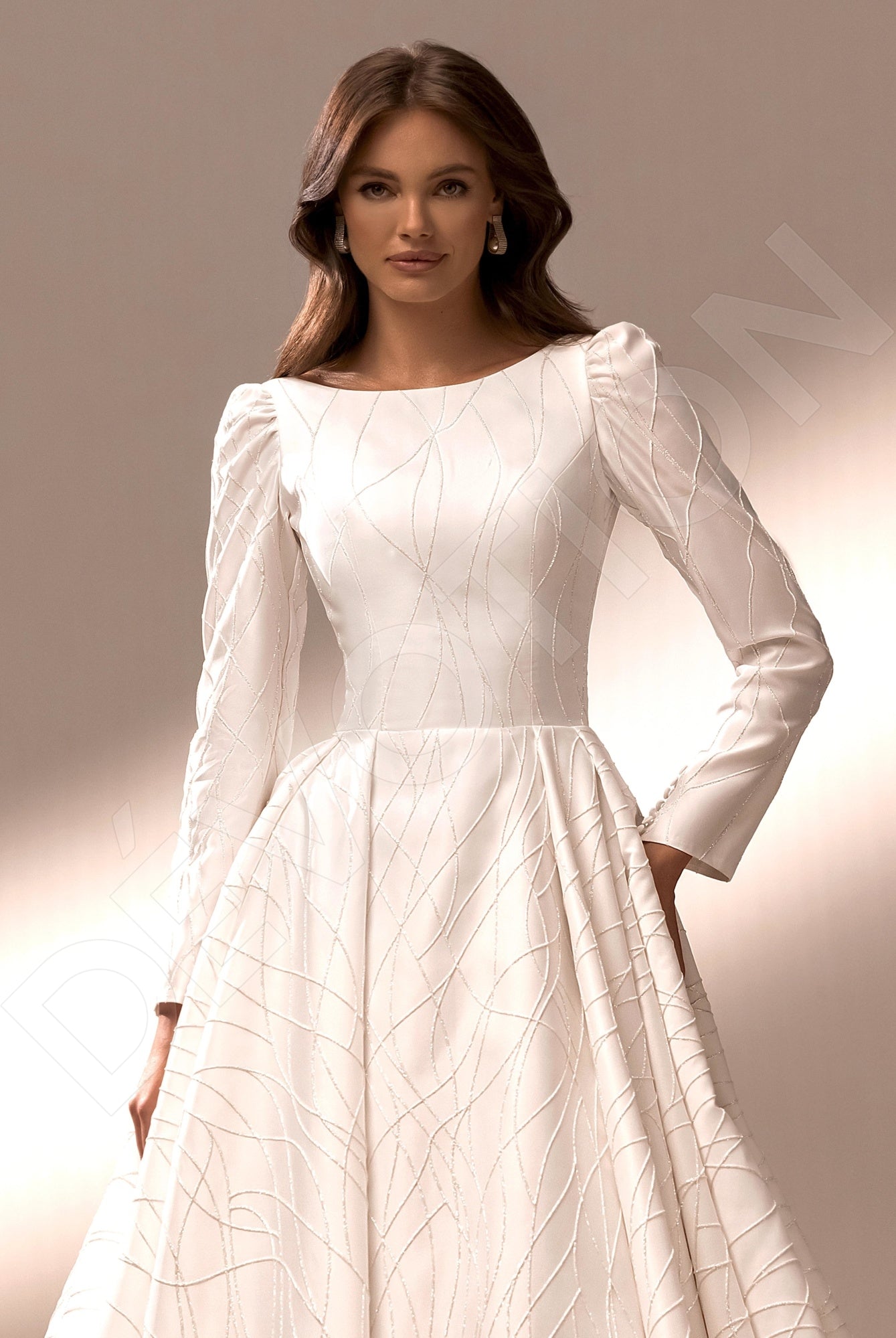 Sky A-line Boat/Bateau Ivory Wedding dress