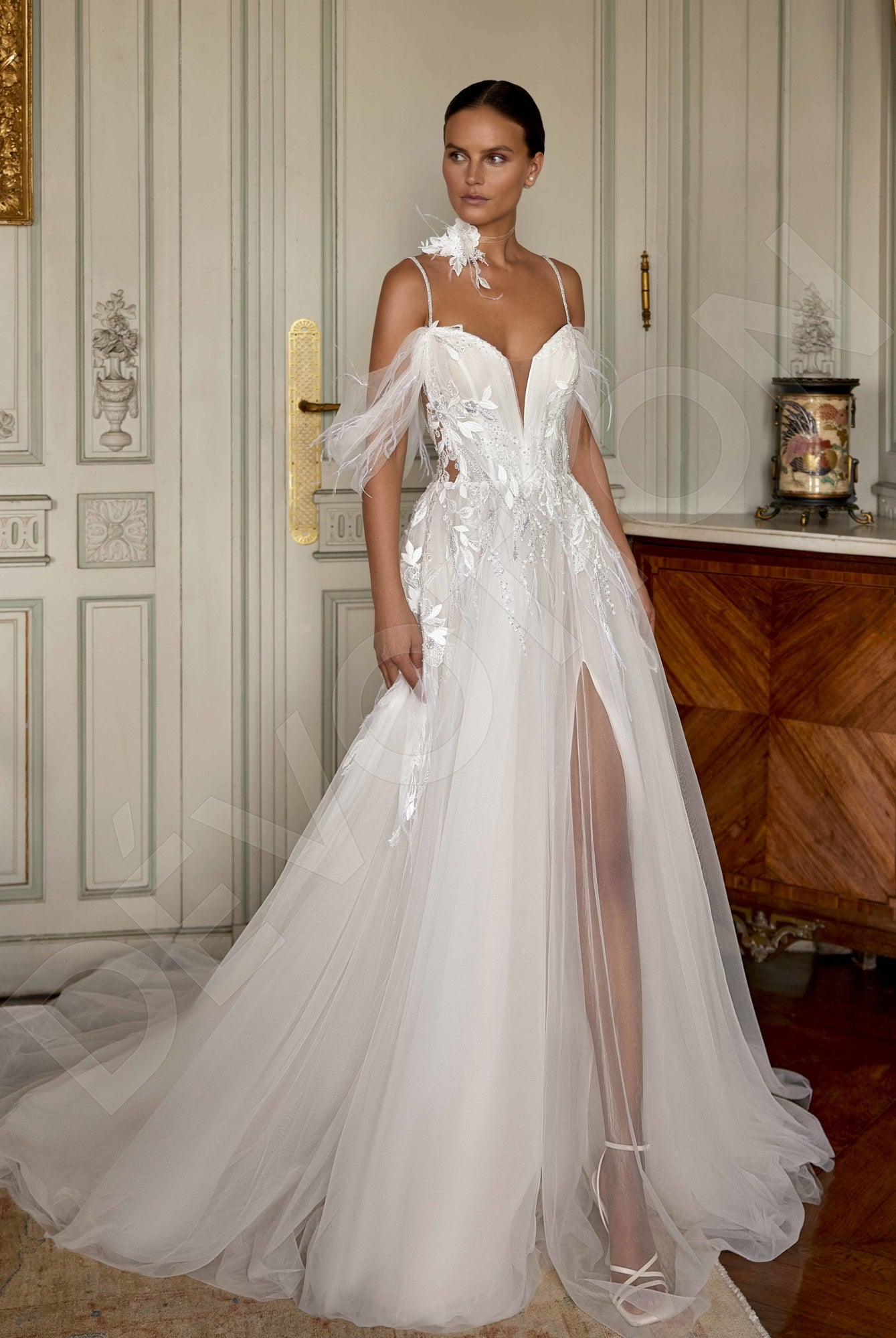 Angelia A-line Sweetheart Milk Wedding dress