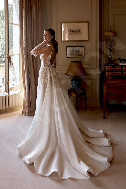 Dorinele A-line Illusion Ivory/Nude Wedding dress