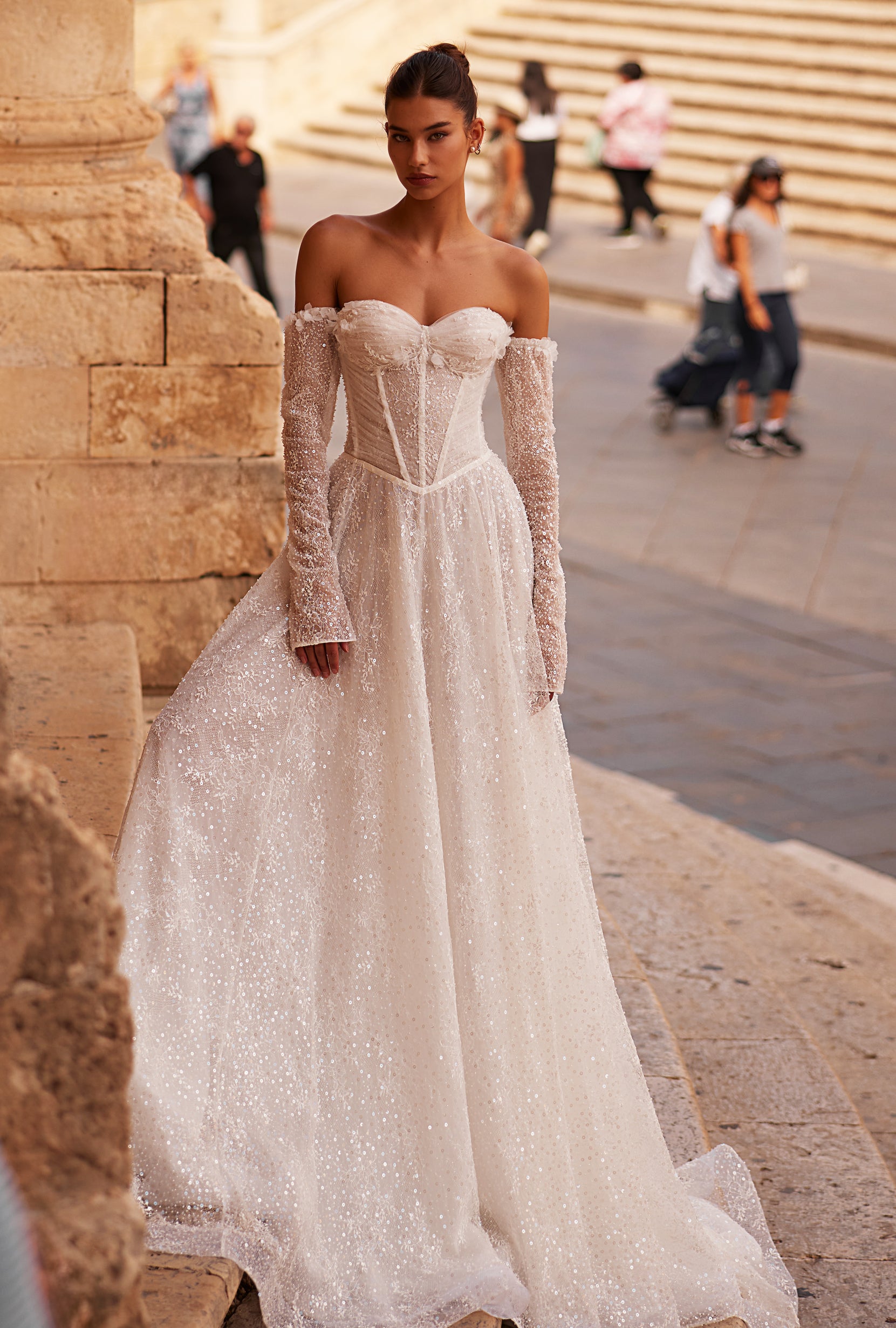 Fidella A-line Sweetheart Milk Wedding dress