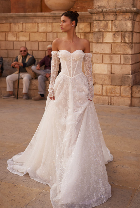 Fidella A-line Sweetheart Milk Wedding dress