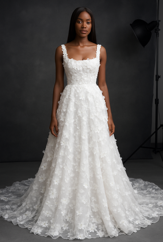 Oriana A-line Square Milk Wedding dress