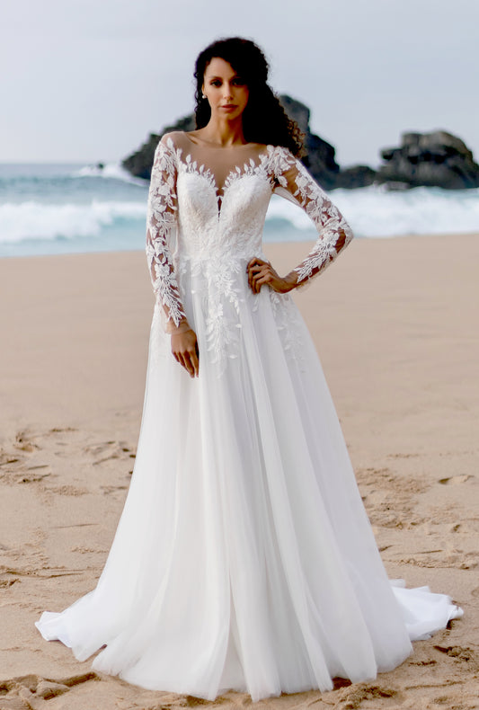 Maria A-line Illusion Milk Wedding dress
