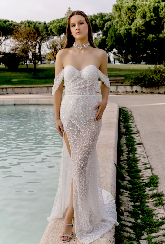 Julia Trumpet/Mermaid Sweetheart Milk Wedding dress