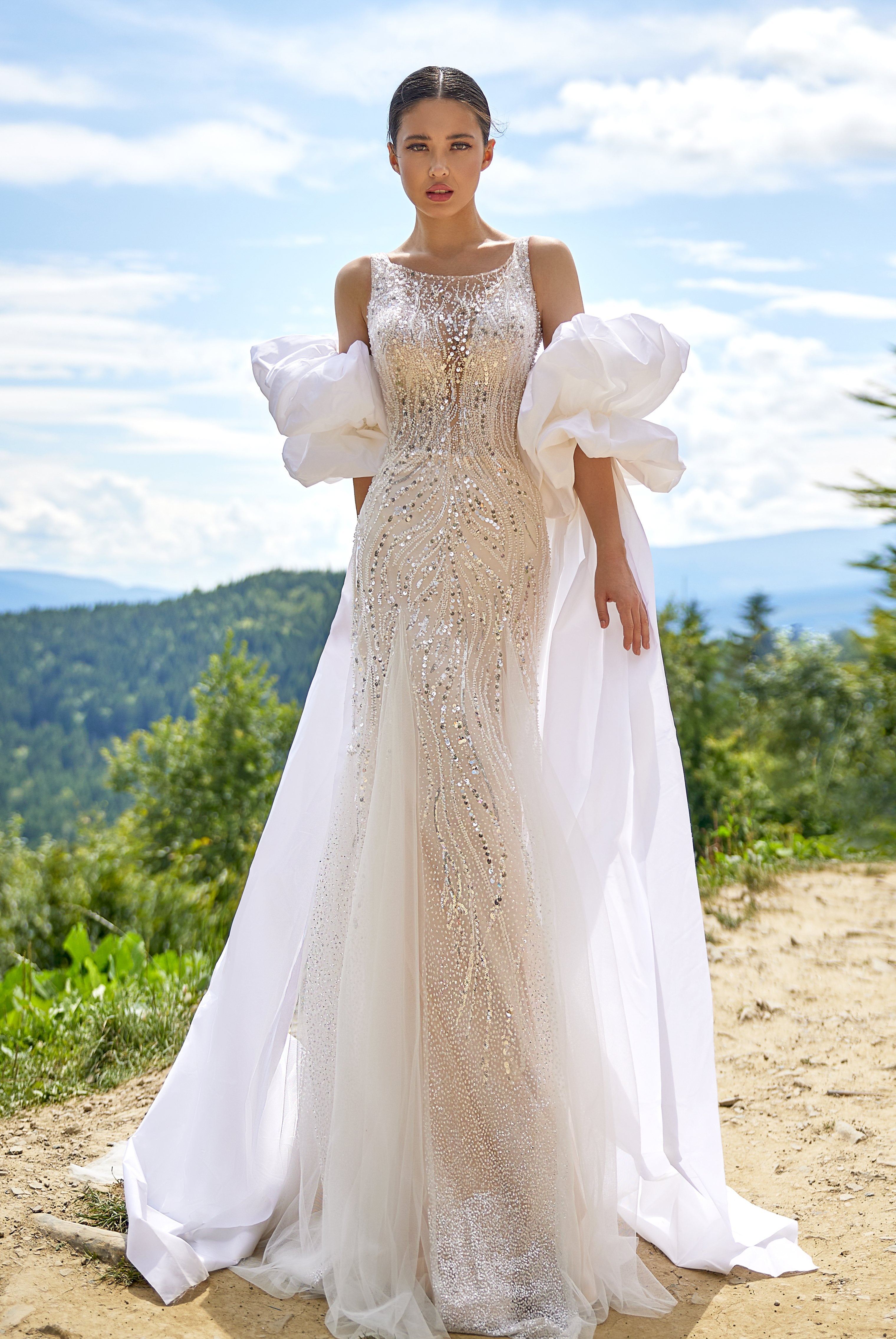 MILK ジュエル　shell dress Sheilis Trumpet/Mermaid Jewel Milk/Nude Wedding dress