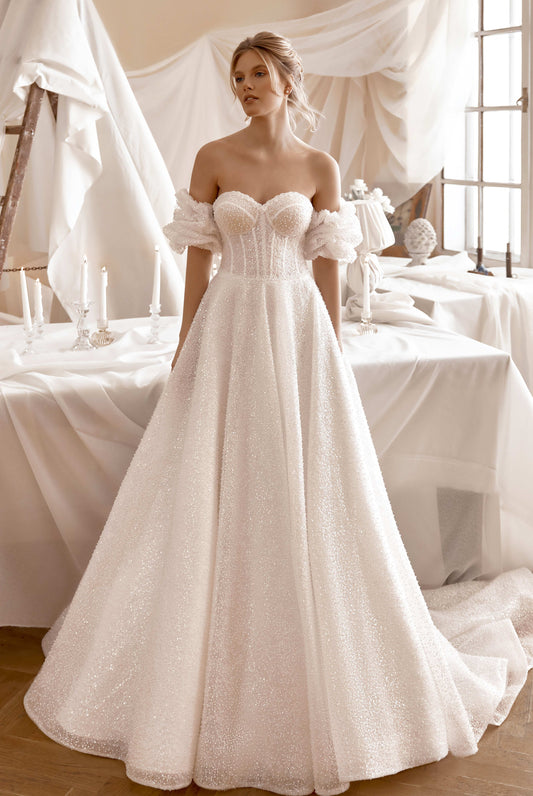 Martela A-line Sweetheart Milk Wedding dress