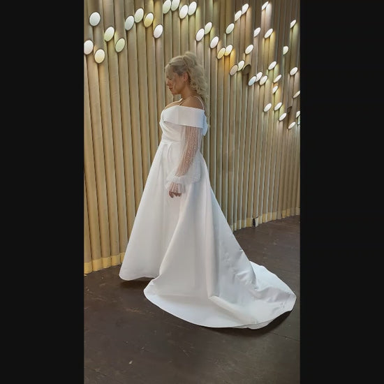 Janini A-line Sweetheart Milk Wedding dress