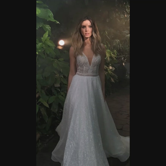 Eliza A-line V-neck Ivory Wedding dress