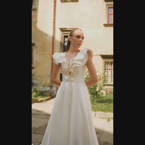 Dervila A-line Illusion Milk Wedding dress