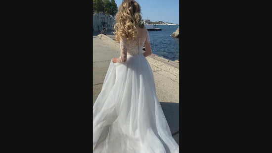 Otilia A-line Illusion Milk Cappuccino Wedding dress