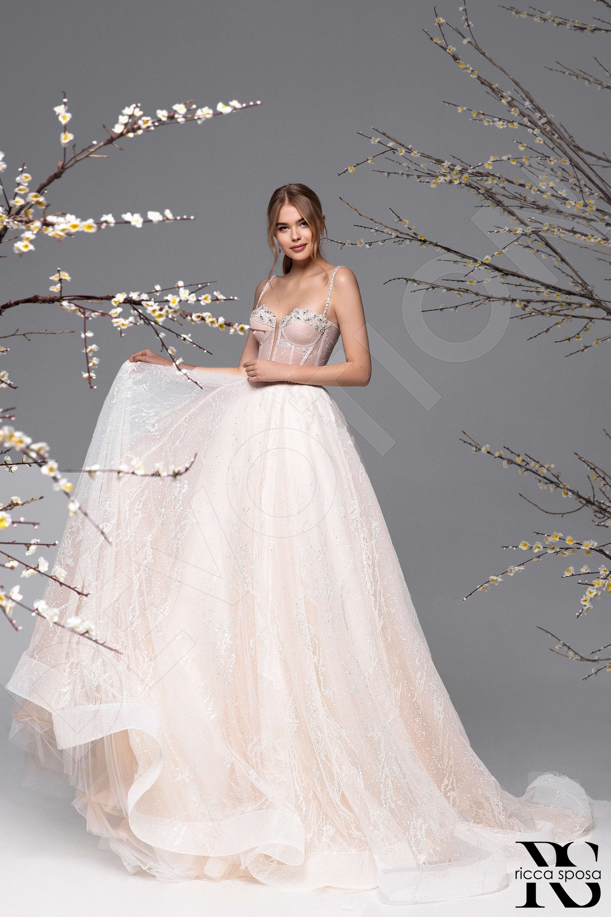 Chiala A-line Sweetheart Ivory Nude Wedding dress