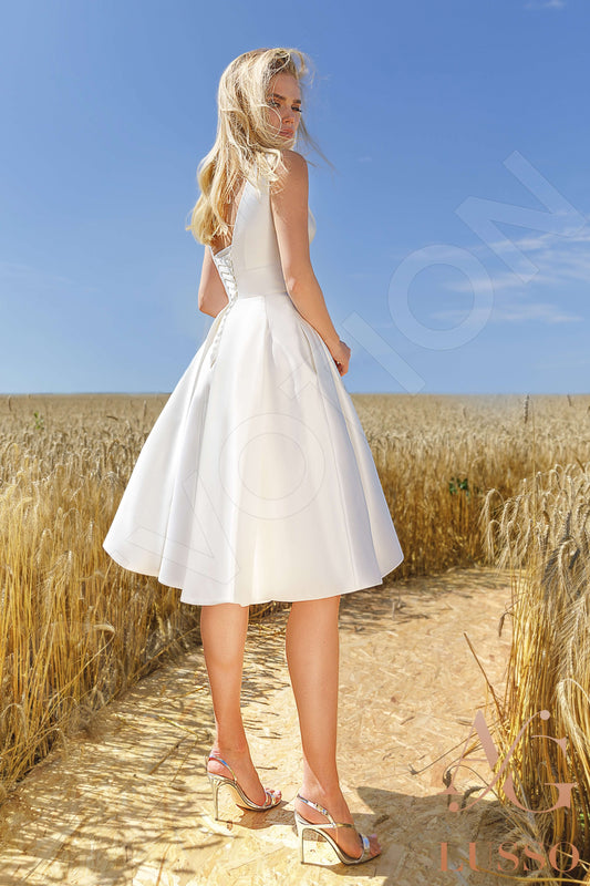 Gracyn A-line Jewel Ivory Wedding dress